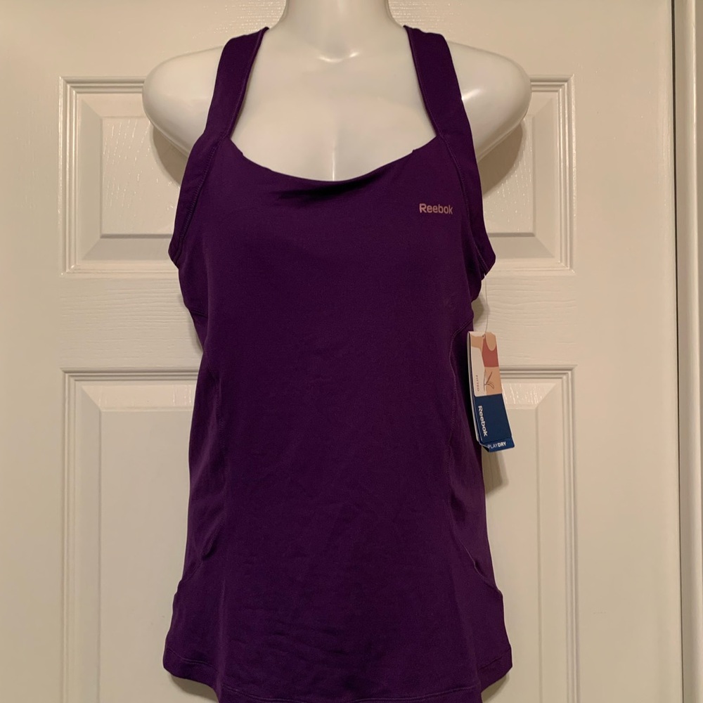 Reebok Purple Fitted Sleeveless Tank Top